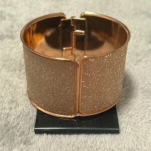 Glitter Cuff Bracelet with Spring Hinge Open/Close